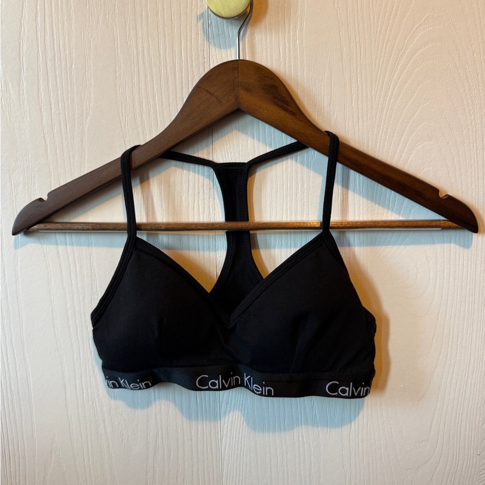 Calvin Klein Black Racerback Cotton Bra